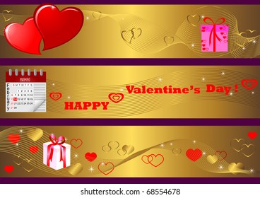 Set banners of Valentine's Day . vector.