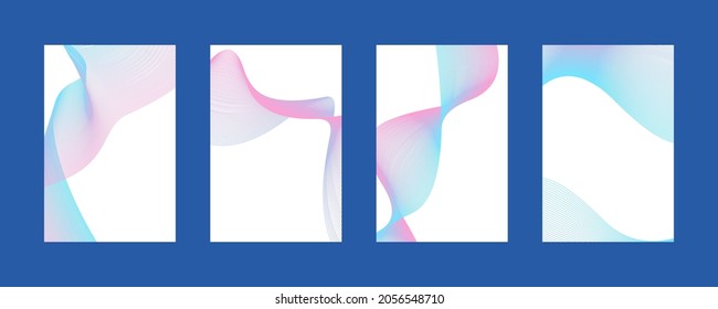 Conjunto de banners con líneas onduladas. Ilustración del vector