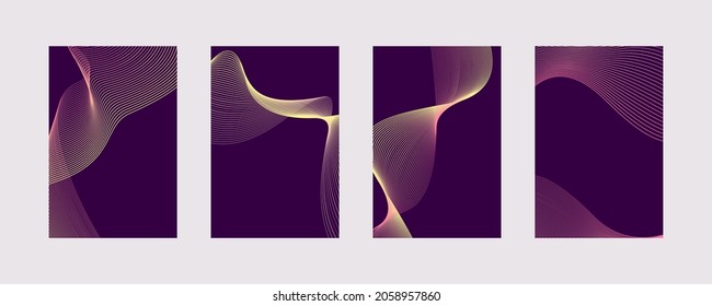 Set of banners with wavy lines. Vector illustration
