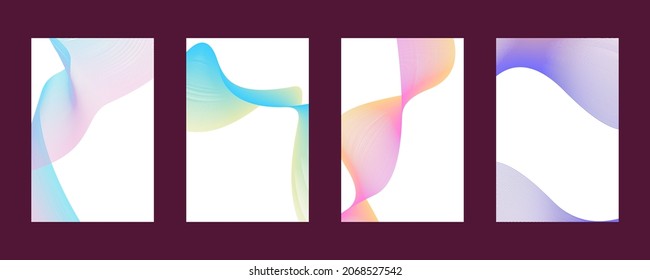 Set of banners with wavy lines. Vector illustration