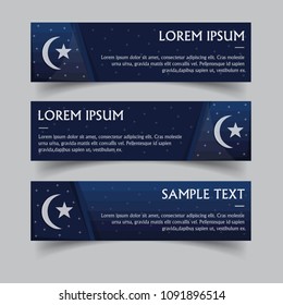 Set of banners web template islamic design with dummy text. vector stock