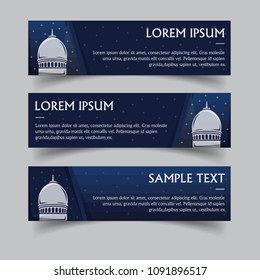 Set of banners web template islamic design with dummy text. vector stock