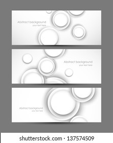 Set of banners with white circles