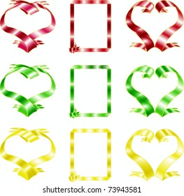 set of banners/different colors and shapes