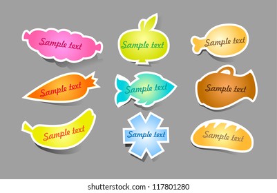 set of banners-labels for products