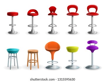 set of bar chairs vector illustration