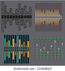 Set of Bar Chart Icons, Infographics Icons. Vector Image