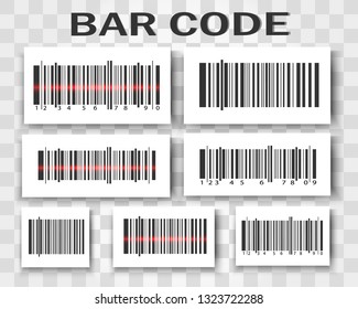 
A set of bar codes. Bar code product.