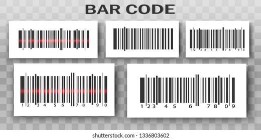 A set of bar codes. Bar code product. 