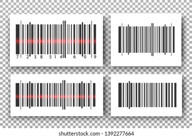 A set of bar codes. Bar code product.