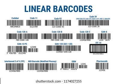 A set of bar codes. Linear barcodes. Vector illustration