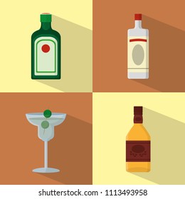 Set of bar drinks