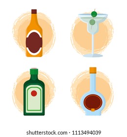 Set of bar drinks