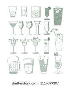 Set of bar drinks