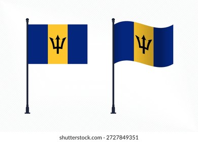 Conjunto de banderas de Barbados aisladas para la celebración del Día de la Independencia