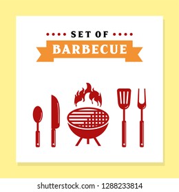 Set barbecue icon template