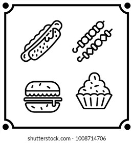 set barbecue icon vector