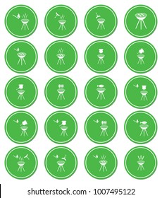 Set of barbecue icons. Vector illustration