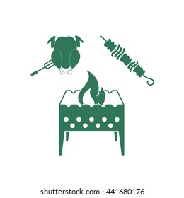 Set of barbecue icons. Vector illustration

