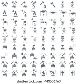 Set of barbecue icons. Vector illustration

