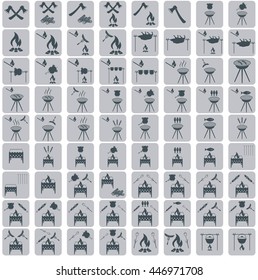 Set of barbecue icons. Vector illustration

