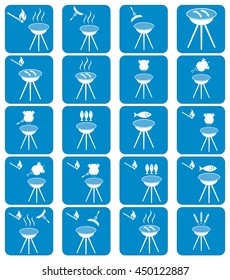 Set of barbecue icons. Vector illustration