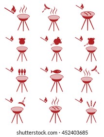 Set of barbecue icons. Vector illustration