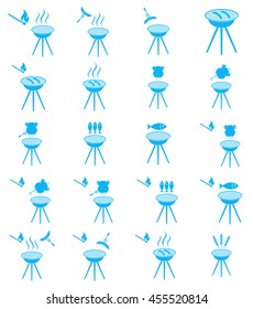 Set of barbecue icons. Vector illustration

