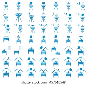 Set of barbecue icons. Vector illustration