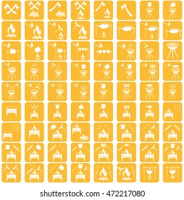 Set of barbecue icons. Vector illustration