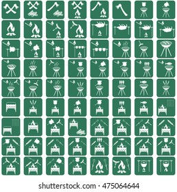 Set of barbecue icons. Vector illustration

