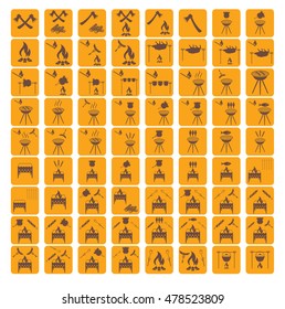 Set of barbecue icons. Vector illustration