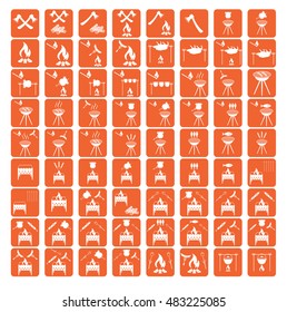 Set of barbecue icons. Vector illustration

