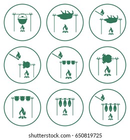Set of barbecue icons. Vector illustration