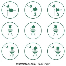 Set of barbecue icons. Vector illustration