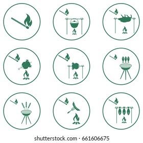 Set of barbecue icons. Vector illustration

