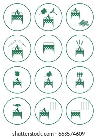 Set of barbecue icons. Vector illustration