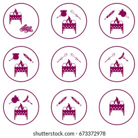 Set of barbecue icons. Vector illustration

