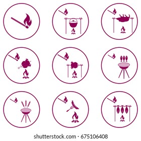 Set of barbecue icons. Vector illustration

