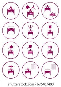 Set of barbecue icons. Vector illustration