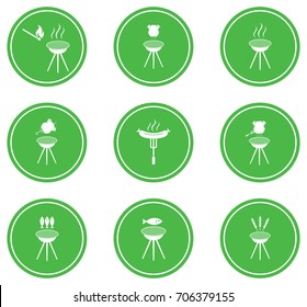 Set of barbecue icons. Vector illustration