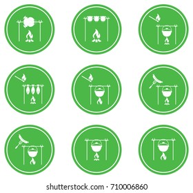 Set of barbecue icons. Vector illustration

