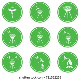 Set of barbecue icons. Vector illustration