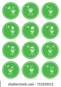 Set of barbecue icons. Vector illustration

