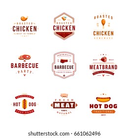 set of barbecue labels and badges.