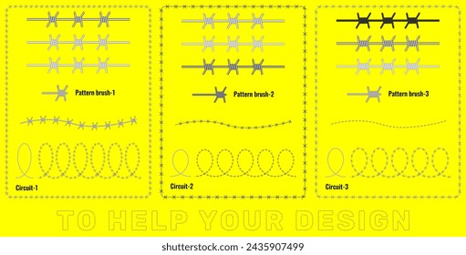 A set of barbed wire with different twisting pitches from different metals.
