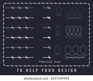 A set of barbed wire with different twisting pitches from different metals.
