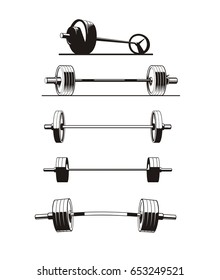 Set Of Barbells, Vector Illustration 