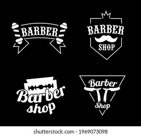 Set of Barber Emblems. Logo templates for barbershop
