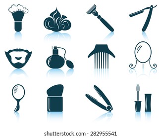 Set of barber icons. EPS 10 vector illustration without transparency.